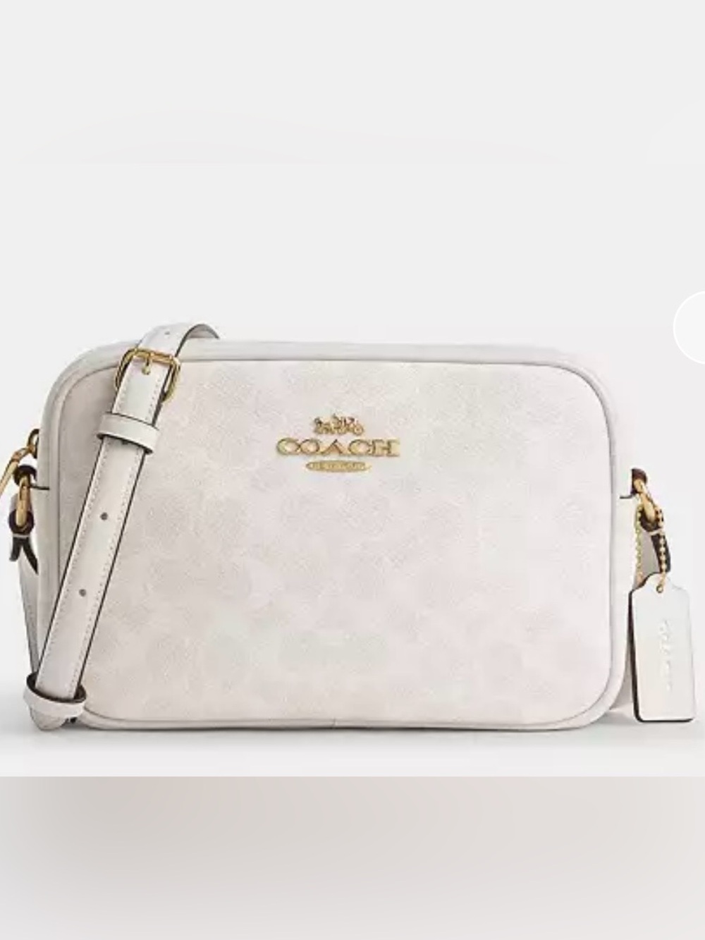 NWT White Chalk Coach Jamie Camera Bag In Signature Canvas